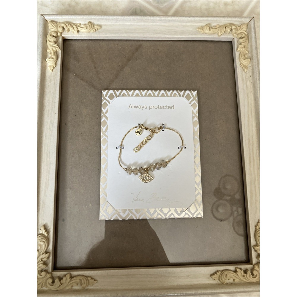 VERA BRADLEY EVIL EYE "ALWAYS PROTECTED" BRACELET GOLD TONE BRAND NEW